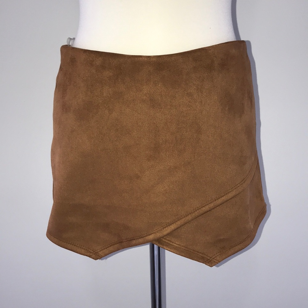 Blue Blush Envelope Skort Suede Brown - Picture 3 of 6